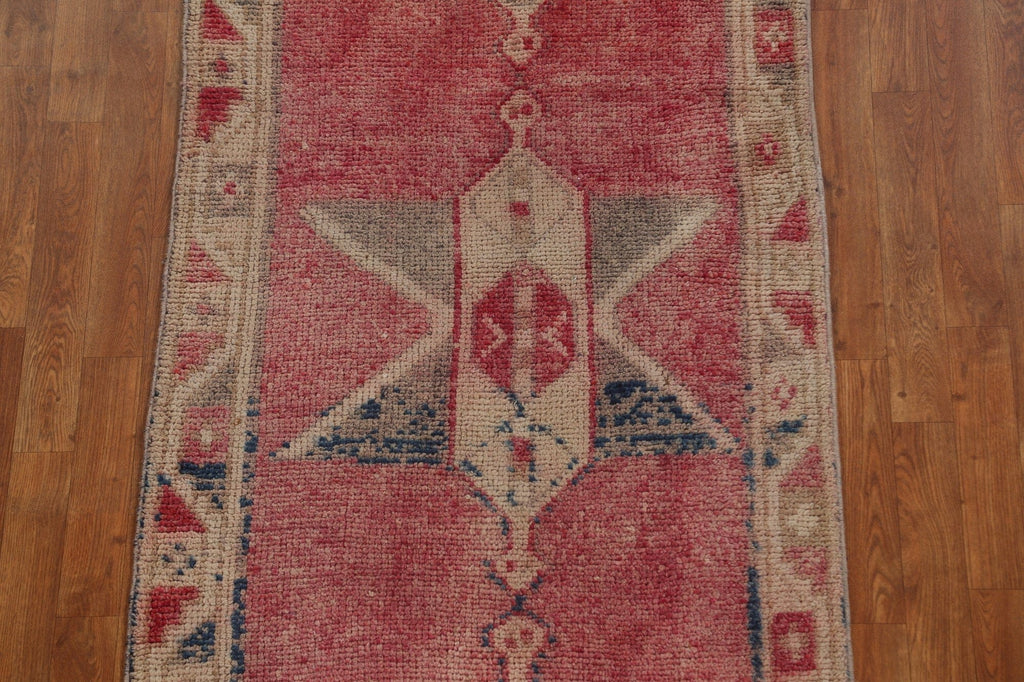 Antique Look Wool Oushak Turkish Runner Rug 3x10