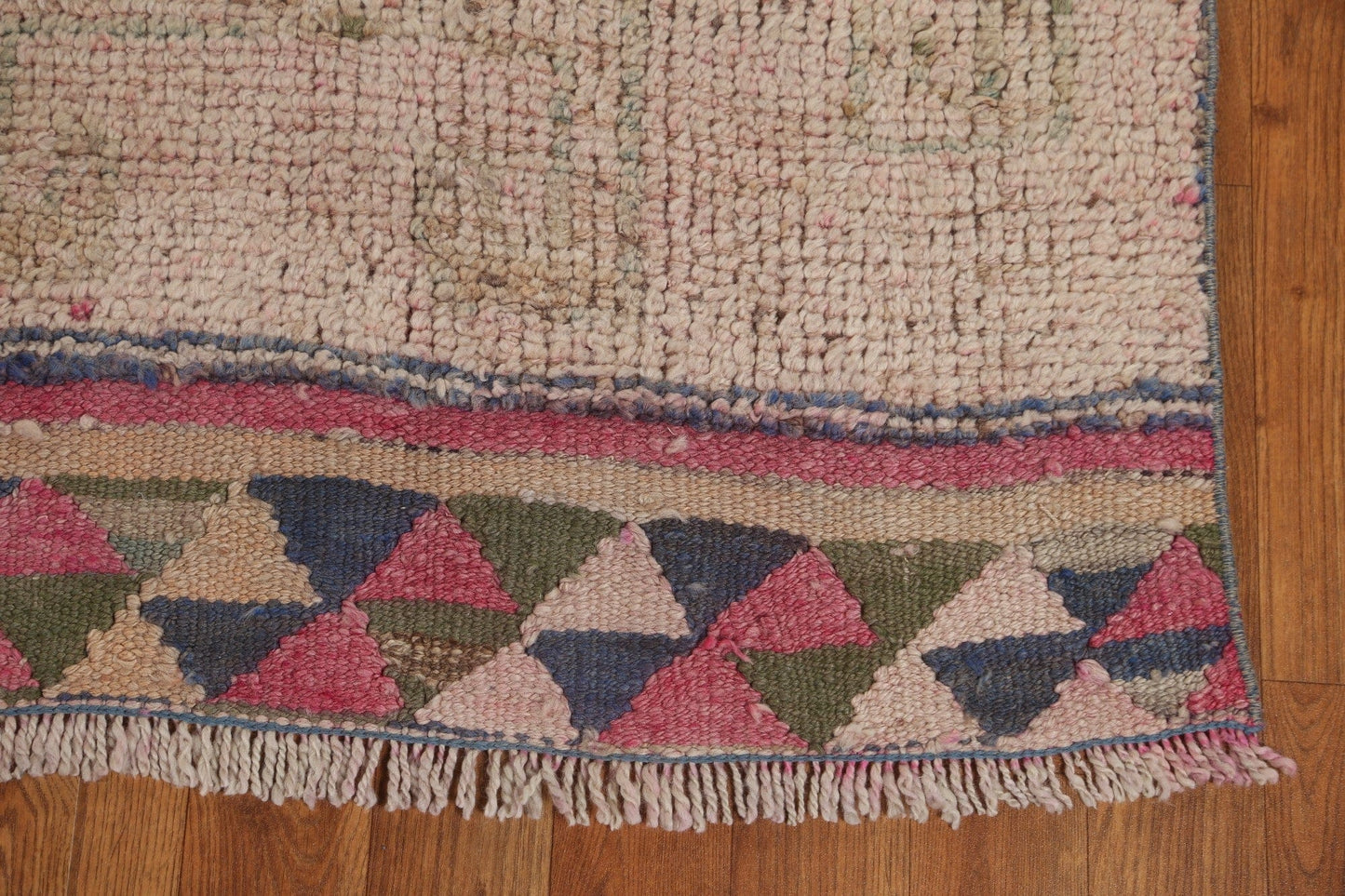 Vintage Geometric Oushak Turkish Runner Rug 3x11