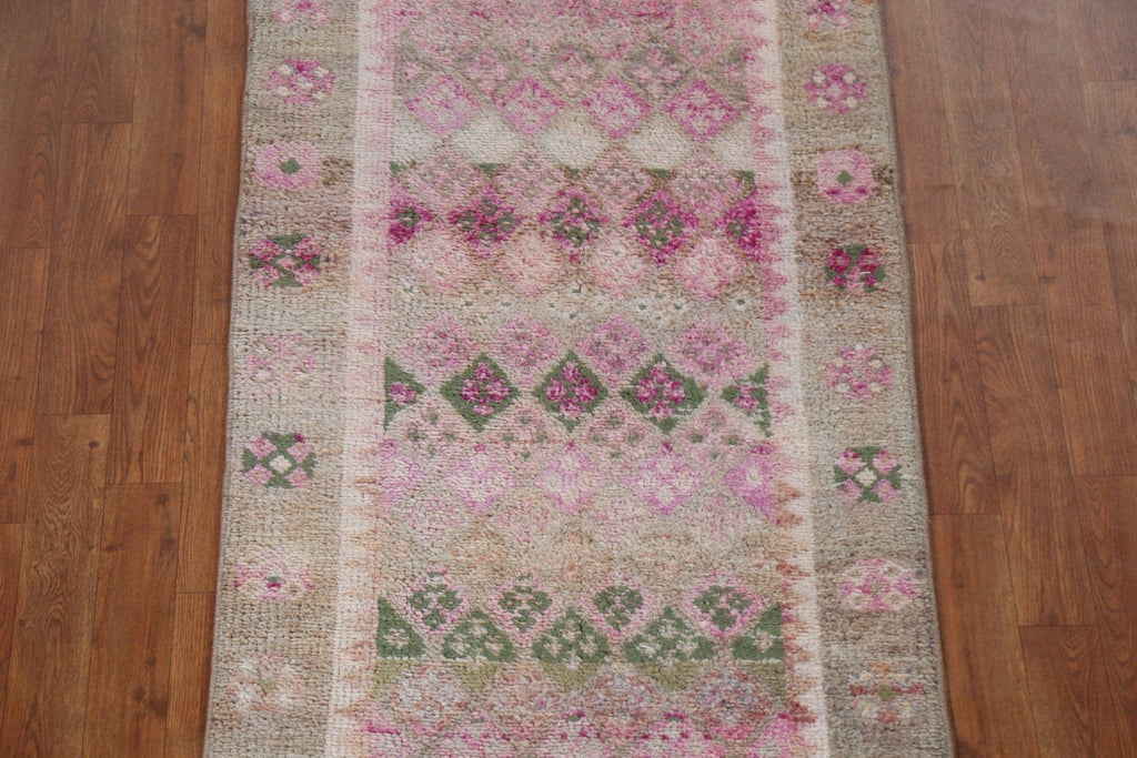 Antique Look Wool Oushak Turkish Runner Rug 3x15