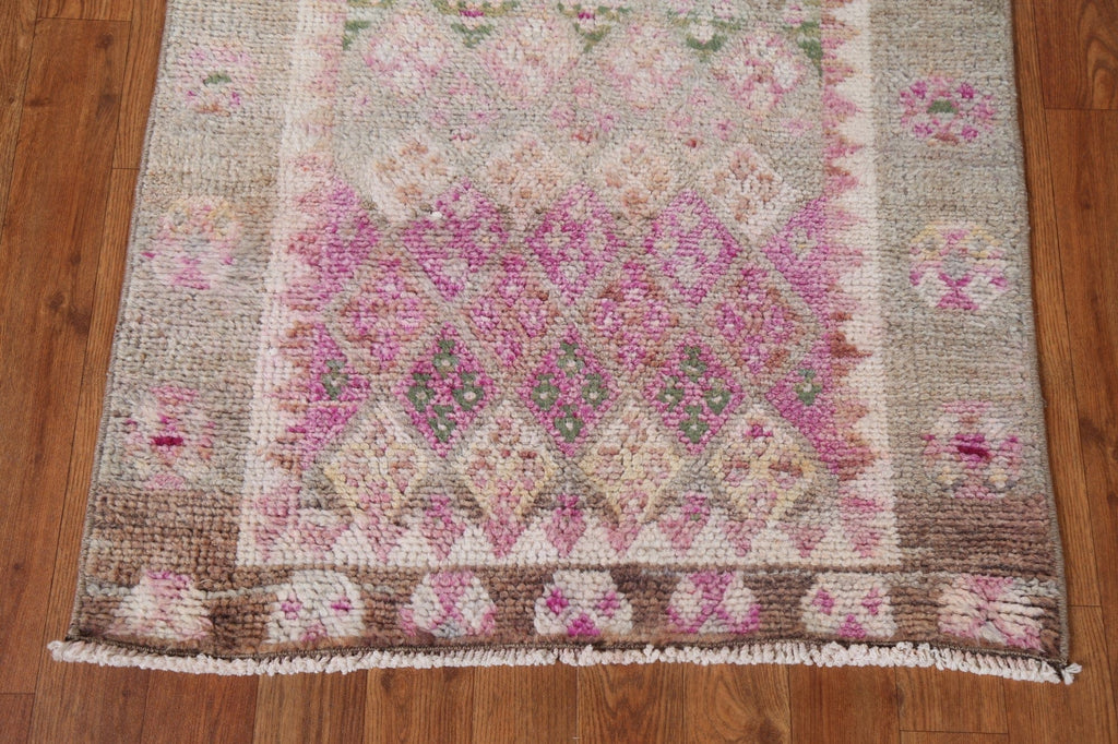 Antique Look Wool Oushak Turkish Runner Rug 3x15