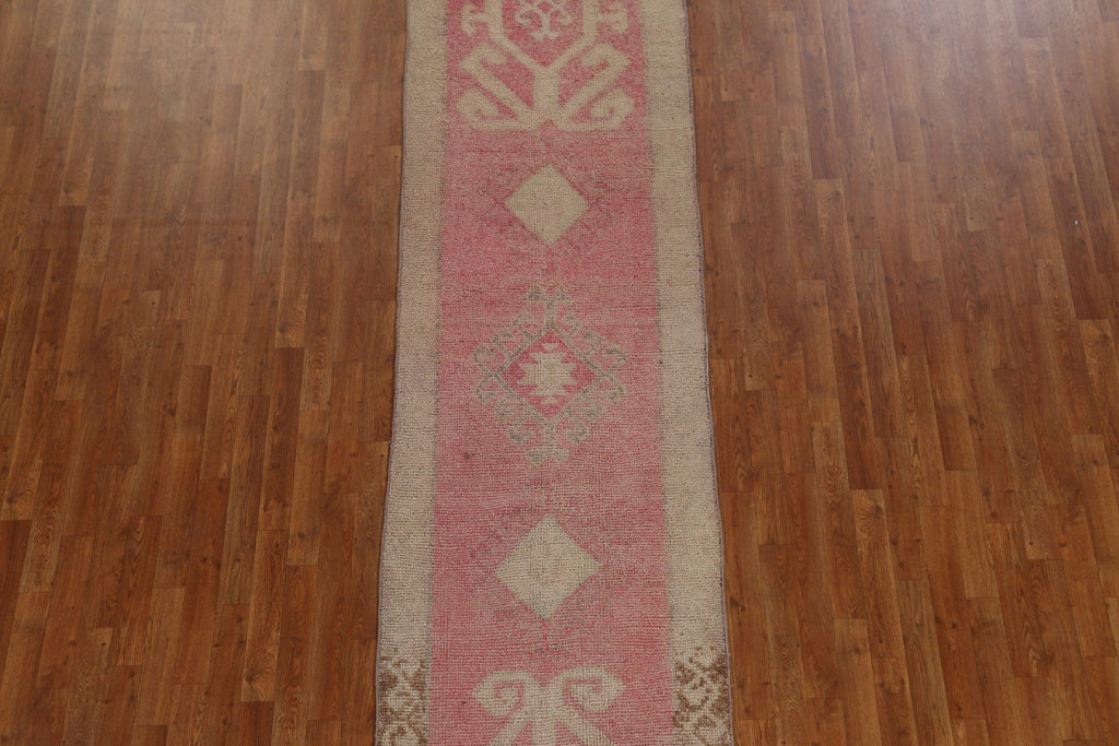 Antique Look Oushak Turkish Runner Rug 3x12