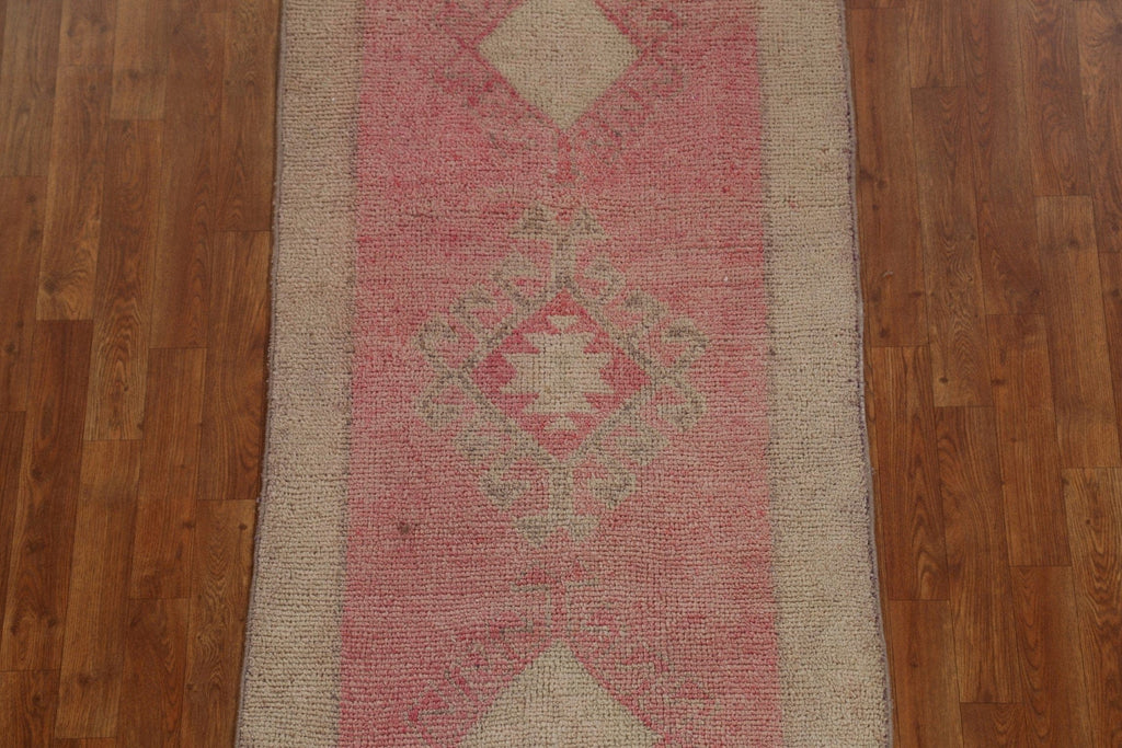 Antique Look Oushak Turkish Runner Rug 3x12