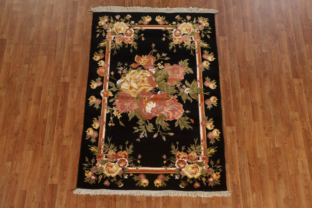 Vegetable Dye Aubusson Oriental Area Rug 4x6