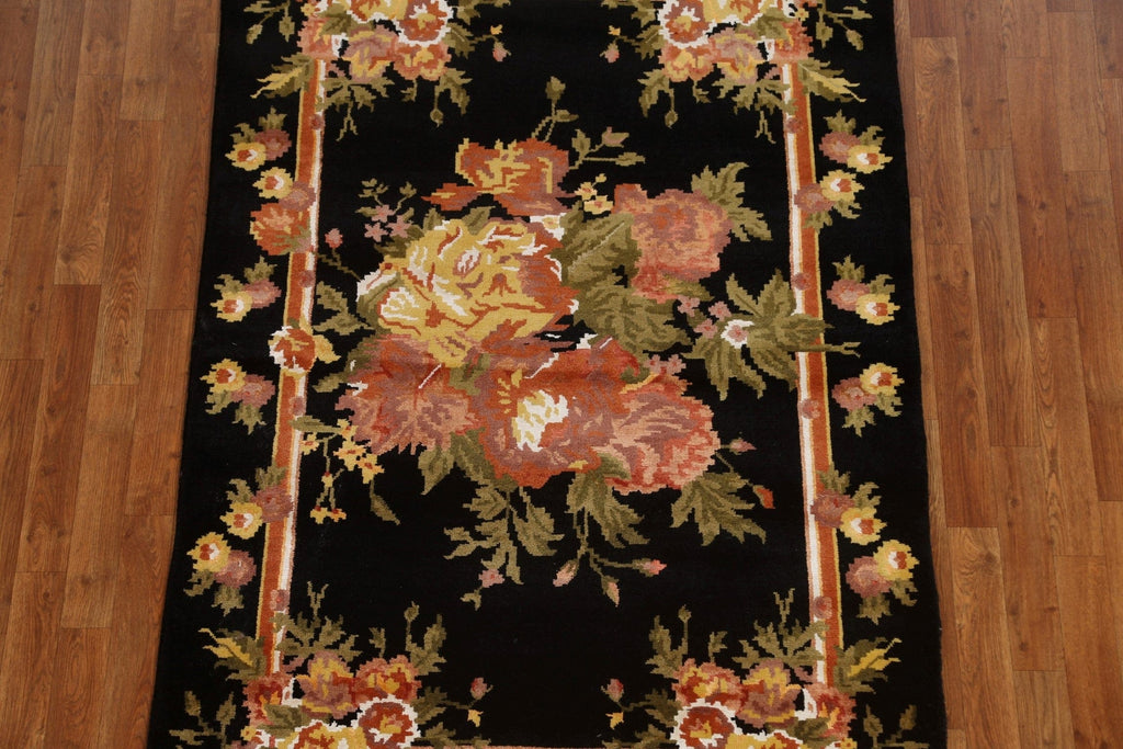 Vegetable Dye Aubusson Oriental Area Rug 4x6