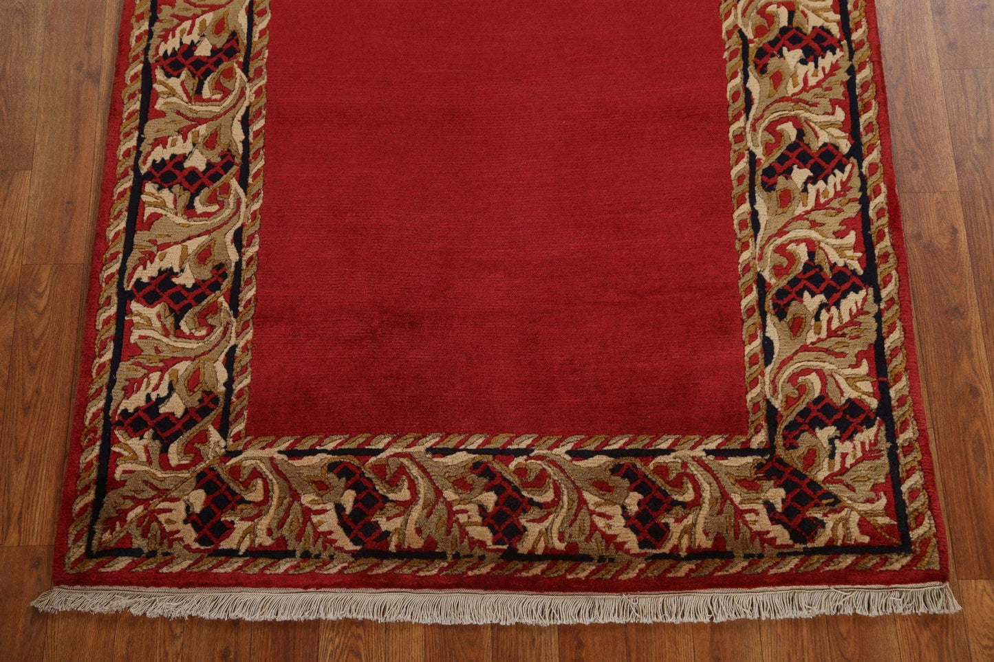 Red Bordered Nepalese Oriental Area Rug 4x5