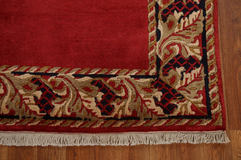 Red Bordered Nepalese Oriental Area Rug 4x5