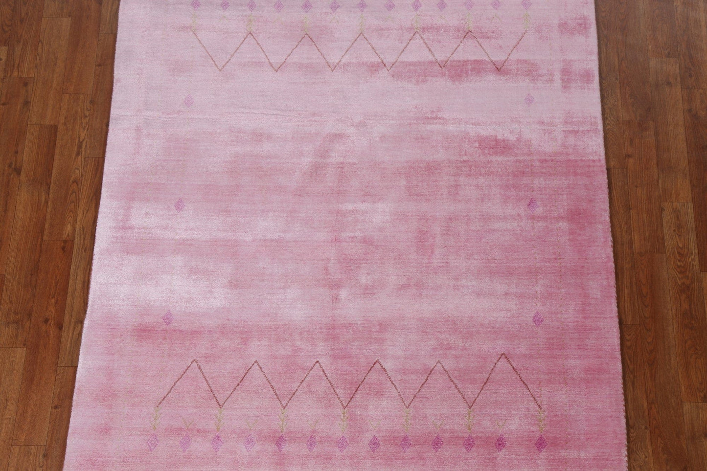 Pink Geometric Gabbeh Oriental Area Rug 5x6