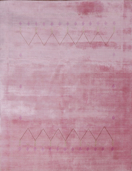 Pink Geometric Gabbeh Oriental Area Rug 5x6