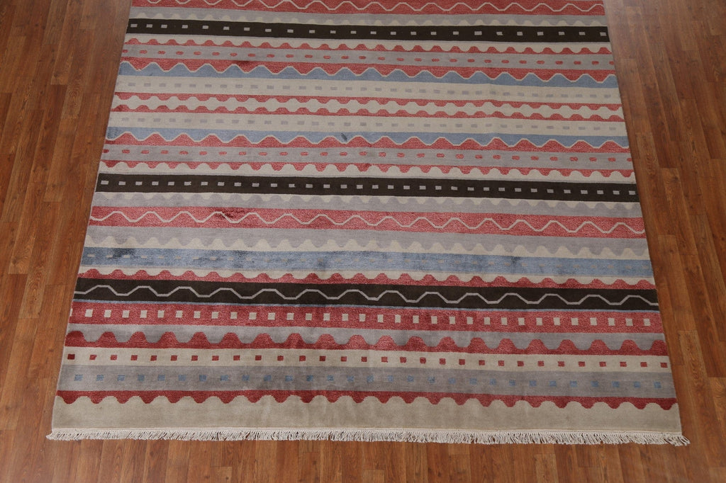 Striped Wool Abstract Oriental Area Rug 8x10