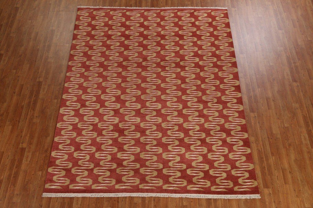 Geometric Wool Abstract Oriental Area Rug 8x10