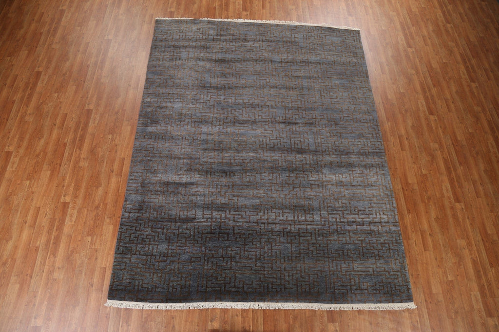 All-Over Geometric Wool Abstract Oriental Area Rug 8x10