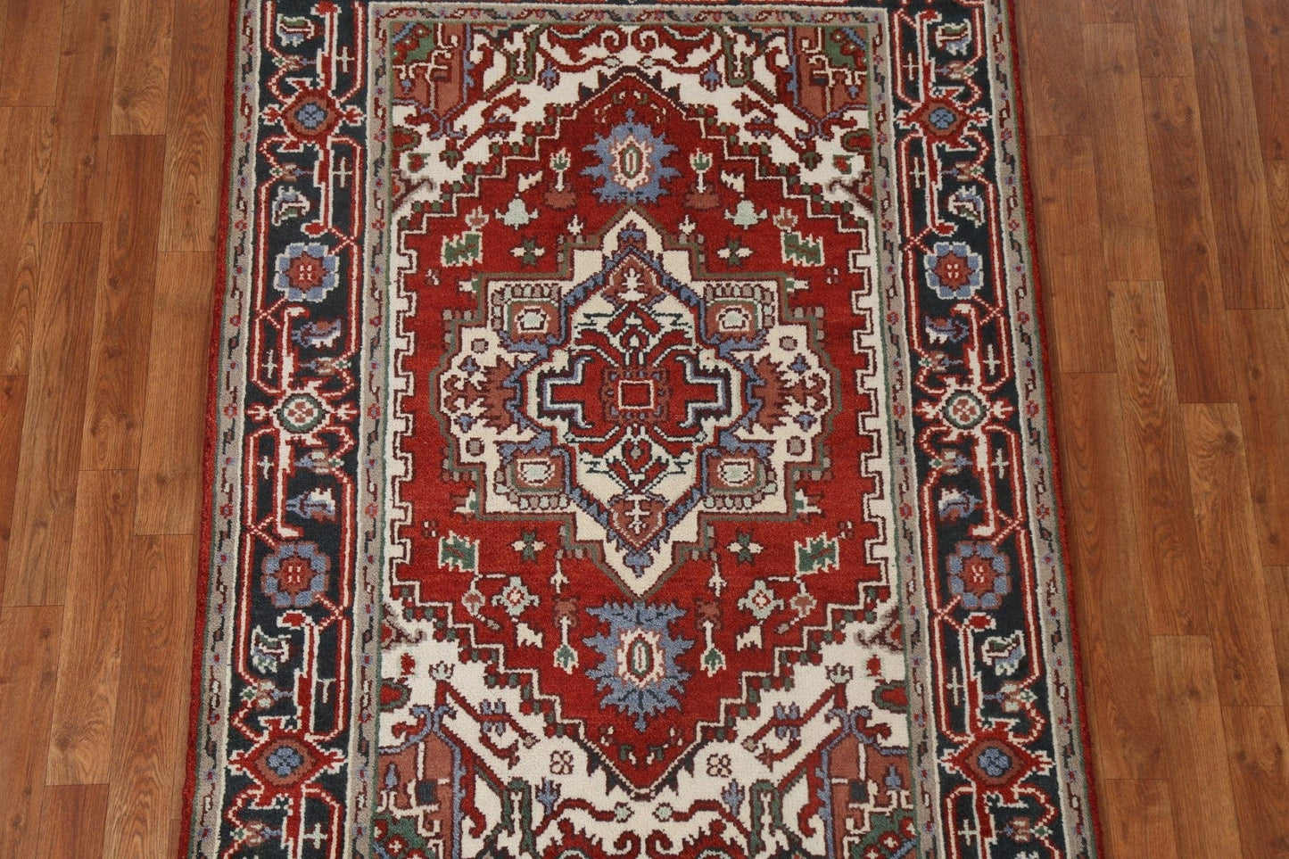 Hand-Knotted Heriz Serapi Oriental Area Rug 4x6