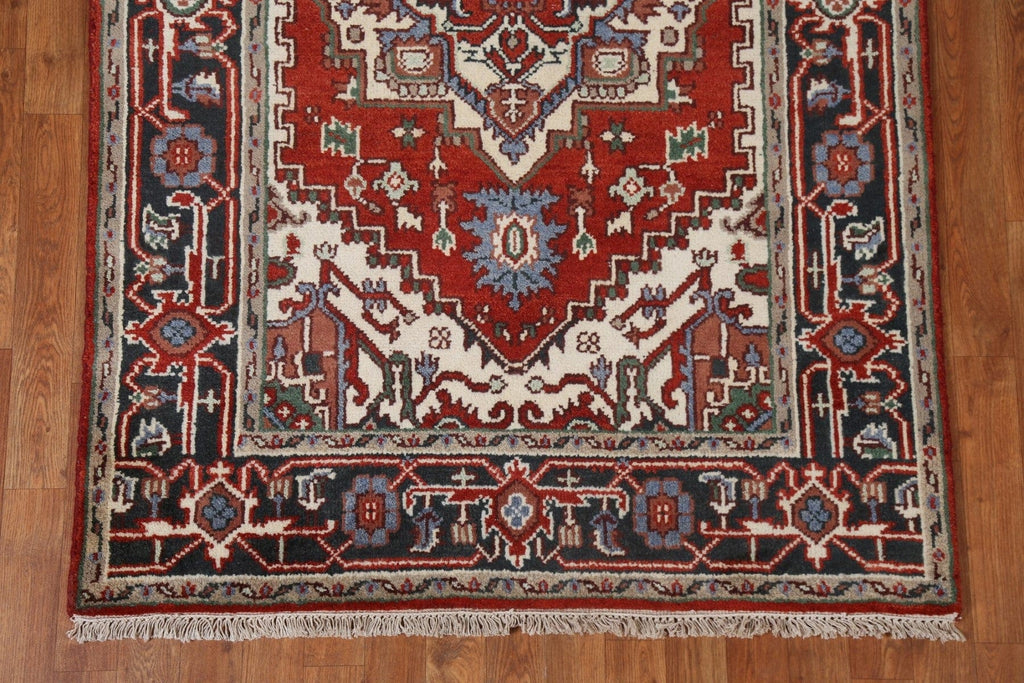 Hand-Knotted Heriz Serapi Oriental Area Rug 4x6