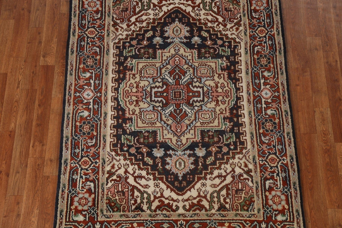 Hand-Knotted Wool Heriz Serapi Oriental Area Rug 4x6