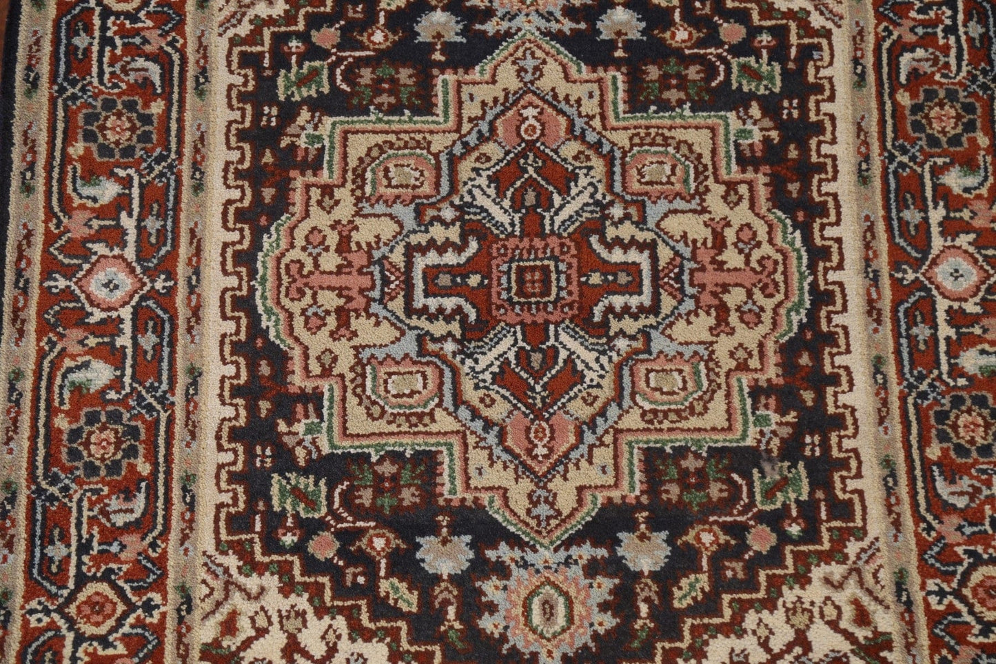 Hand-Knotted Wool Heriz Serapi Oriental Area Rug 4x6