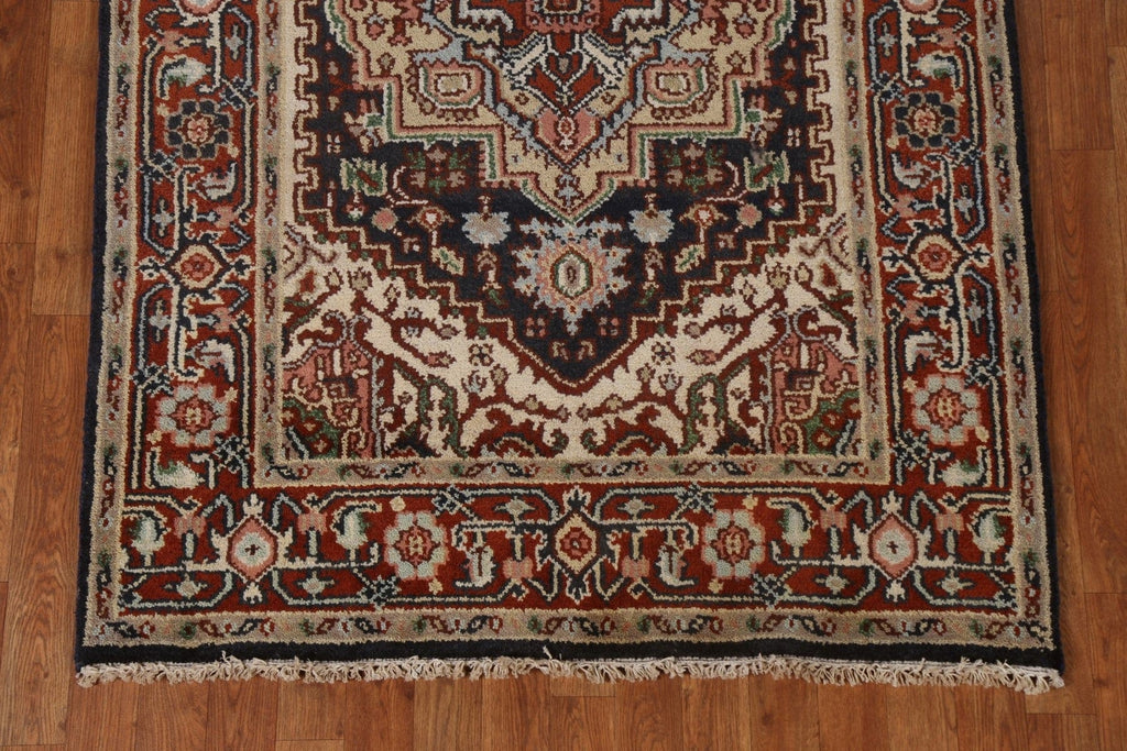 Hand-Knotted Wool Heriz Serapi Oriental Area Rug 4x6