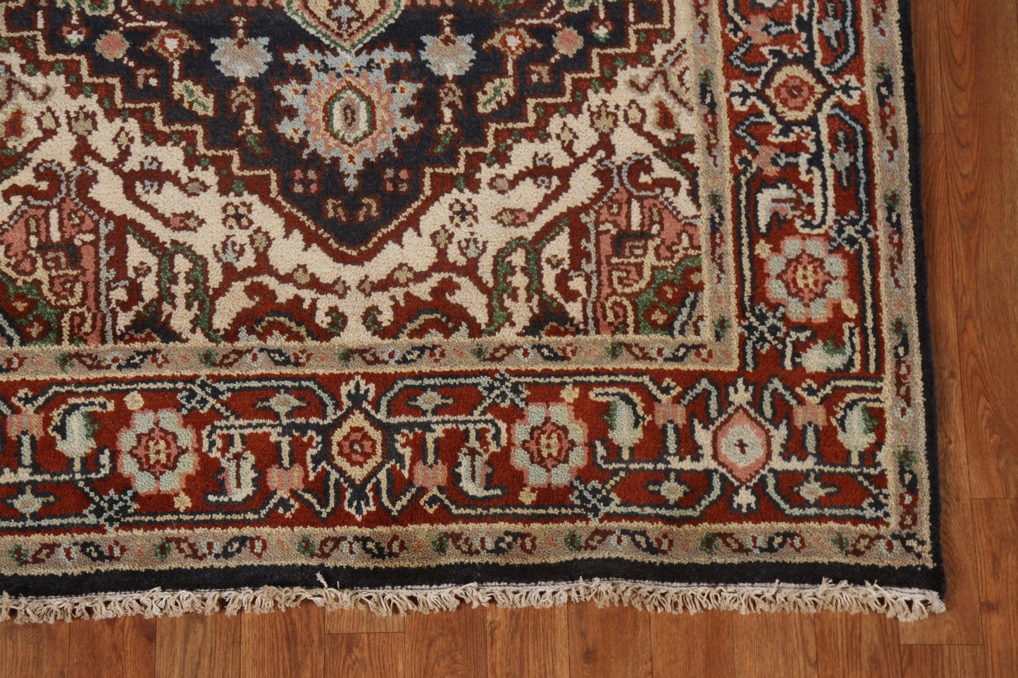 Hand-Knotted Wool Heriz Serapi Oriental Area Rug 4x6