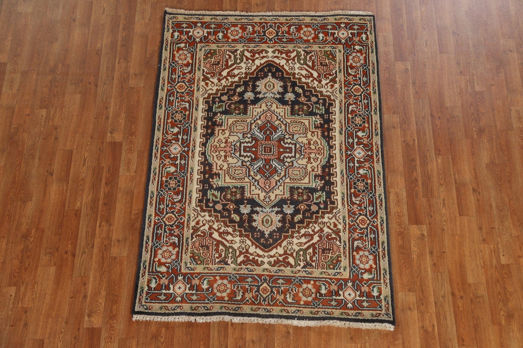 Hand-Knotted Heriz Serapi Oriental Area Rug 4x6