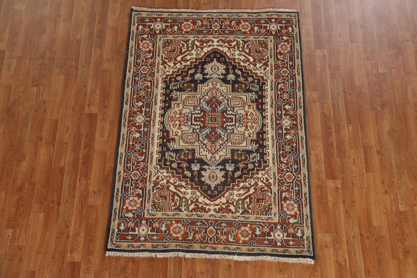 Hand-Knotted Heriz Serapi Oriental Area Rug 4x6