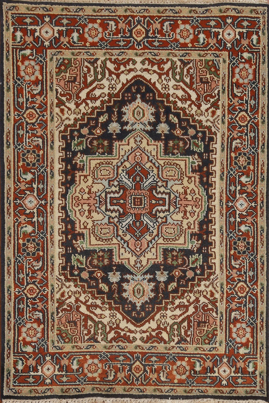 Hand-Knotted Heriz Serapi Oriental Area Rug 4x6