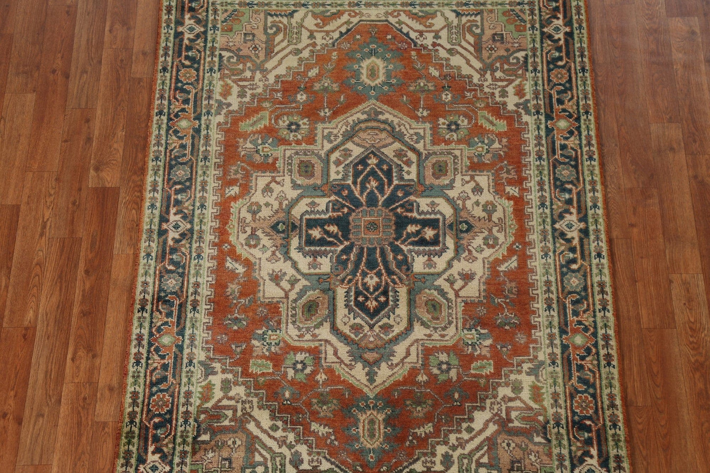 Geometric Wool Heriz Serapi Oriental Area Rug 4x6