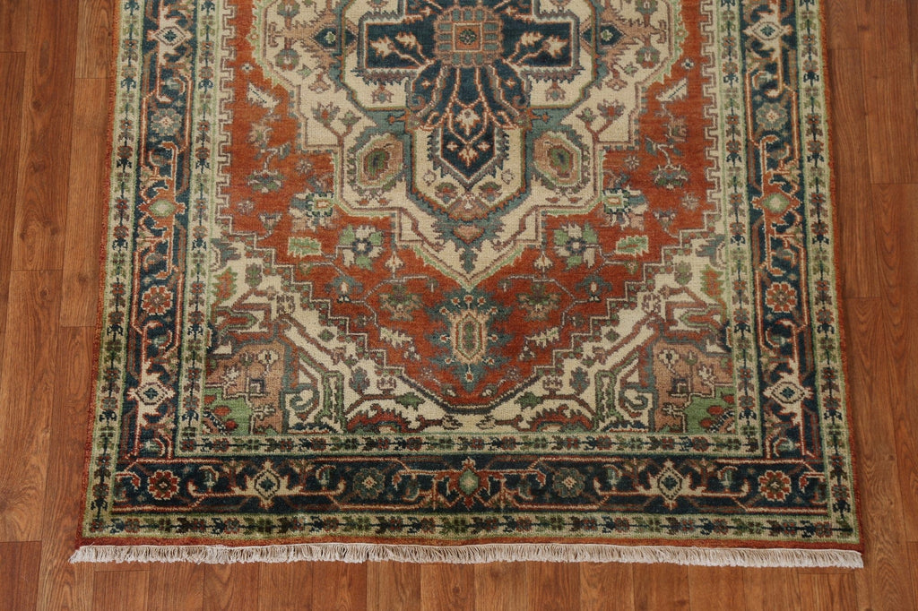 Geometric Wool Heriz Serapi Oriental Area Rug 4x6