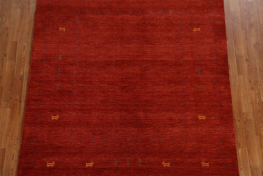 Red Gabbeh Oriental Handmade Rug 6x8