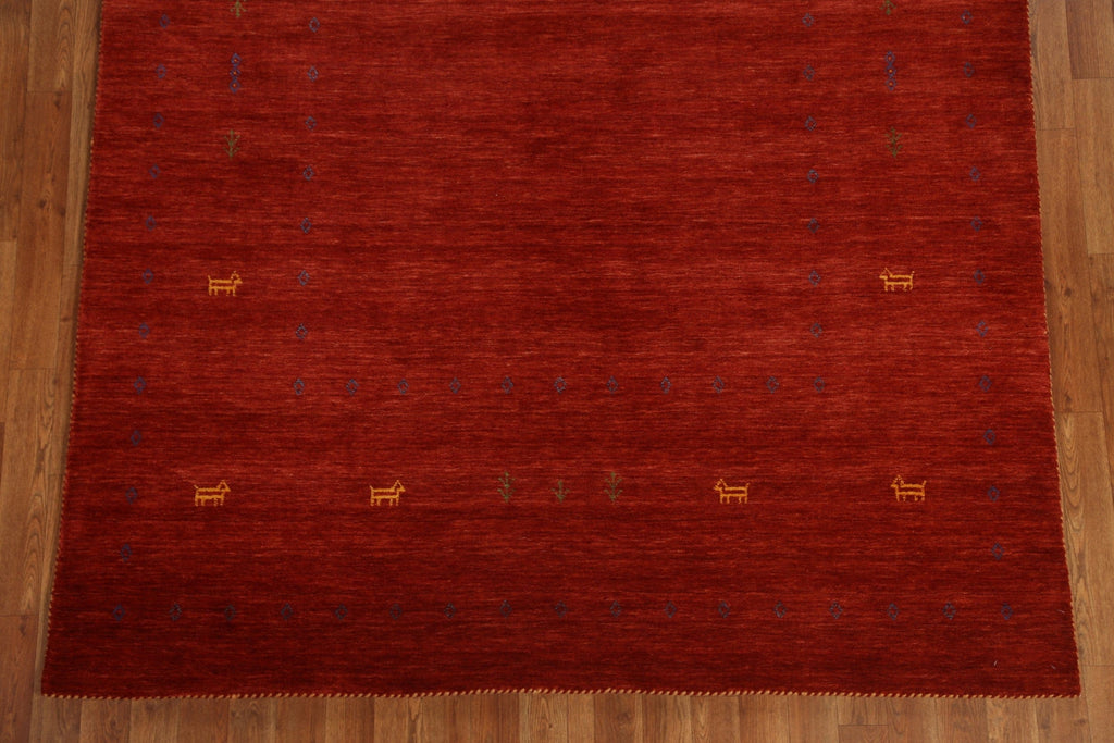 Red Gabbeh Oriental Handmade Rug 6x8