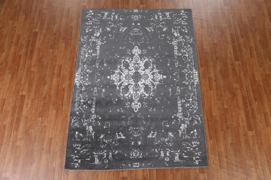 Handmade Wool & Silk Abstract Oriental Area Rug 6x8