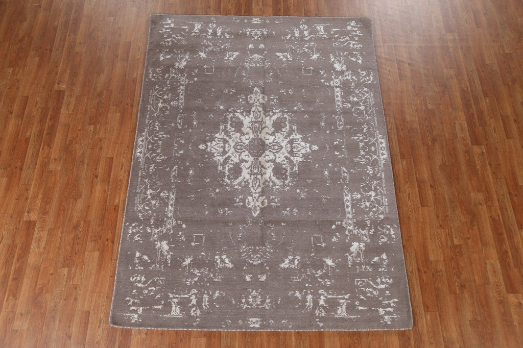 Hand-Knotted Wool & Silk Abstract Oriental Area Rug 6x8