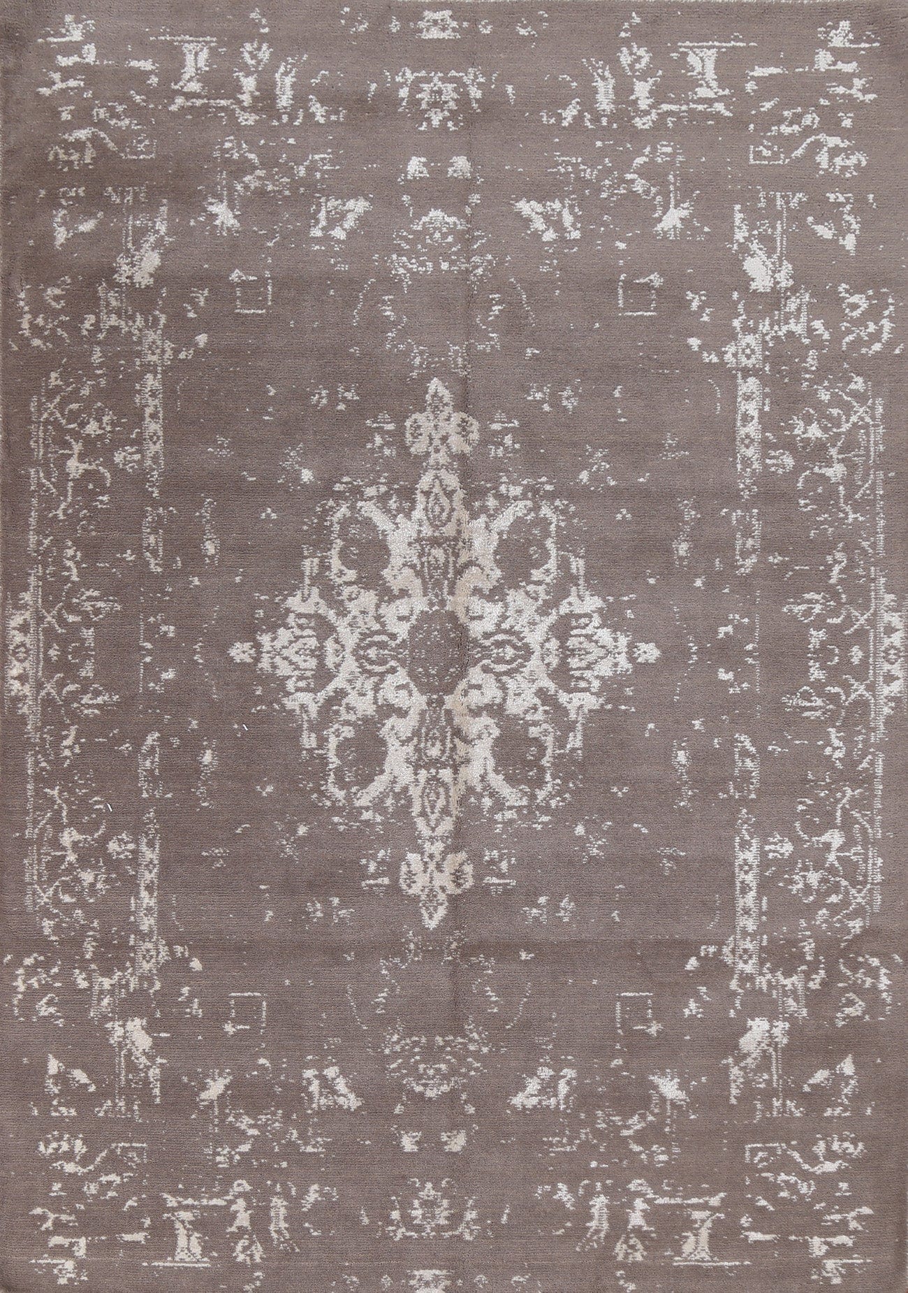 Hand-Knotted Wool & Silk Abstract Oriental Area Rug 6x8