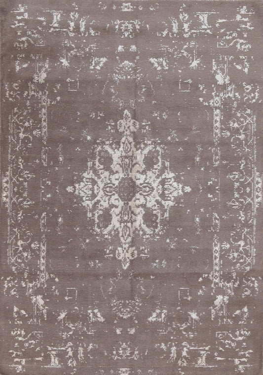 Hand-Knotted Wool & Silk Abstract Oriental Area Rug 6x8