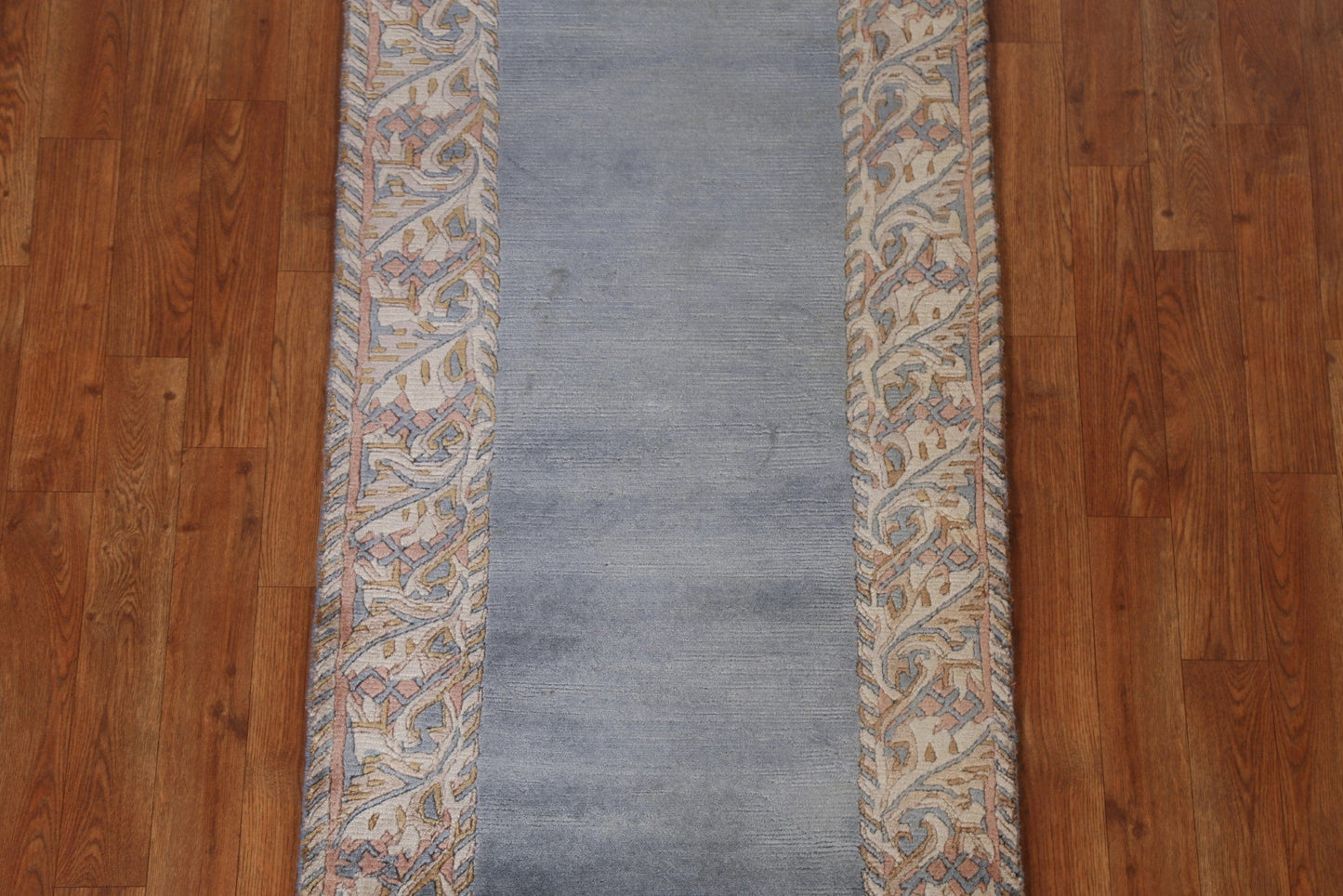 Bordered Wool Nepalese Oriental Runner Rug 2x5