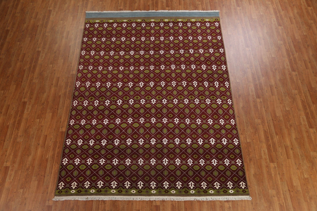 All-Over Wool Abstract Oriental Area Rug 8x11