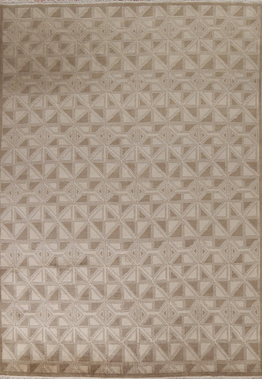 All-Over Wool Abstract Oriental Area Rug 8x10