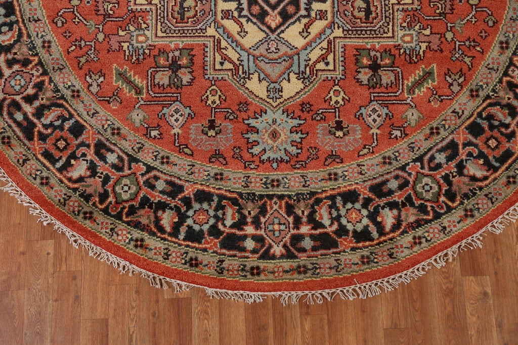 Geometric Wool Heriz Serapi Oriental Round Rug 8x8