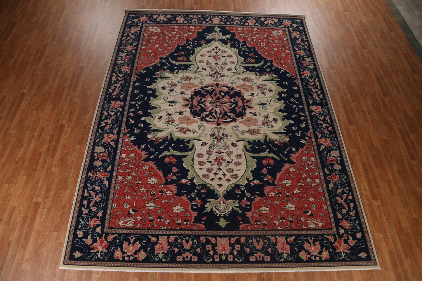 Hand-Knotted Sarouk Farahan Turkish Area Rug 10x13