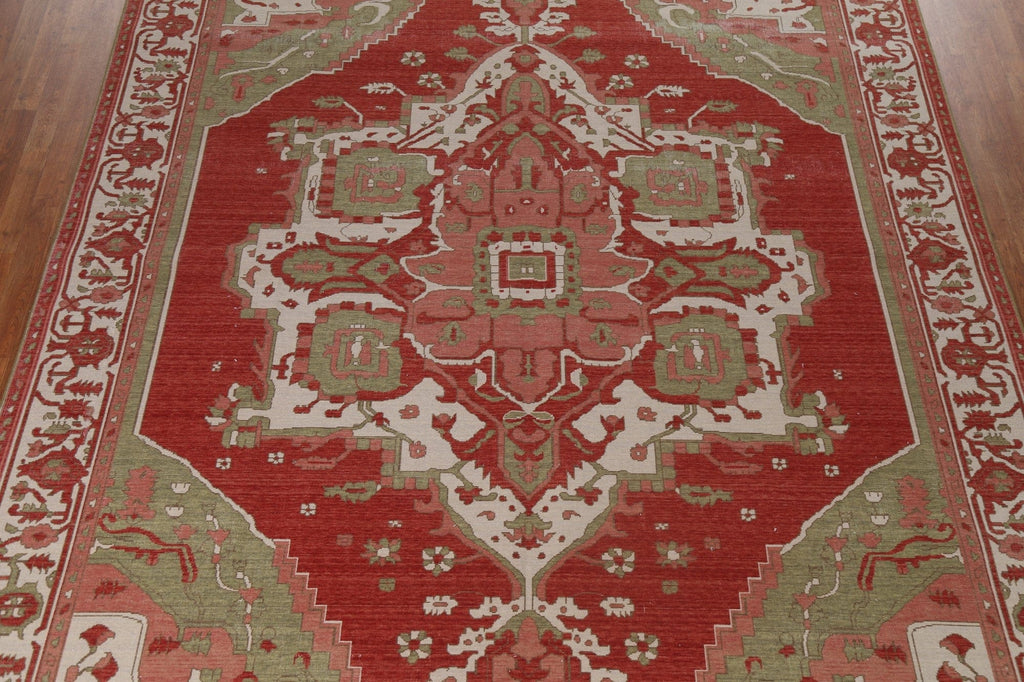 Hand-Knotted Heriz Serapi Turkish Rug 10x13