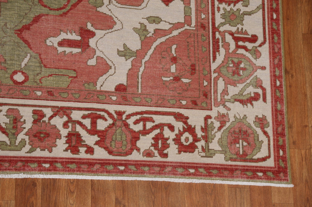 Hand-Knotted Heriz Serapi Turkish Rug 10x13