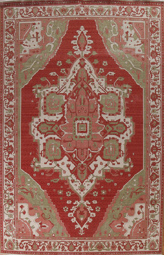 Hand-Knotted Heriz Serapi Turkish Rug 10x13