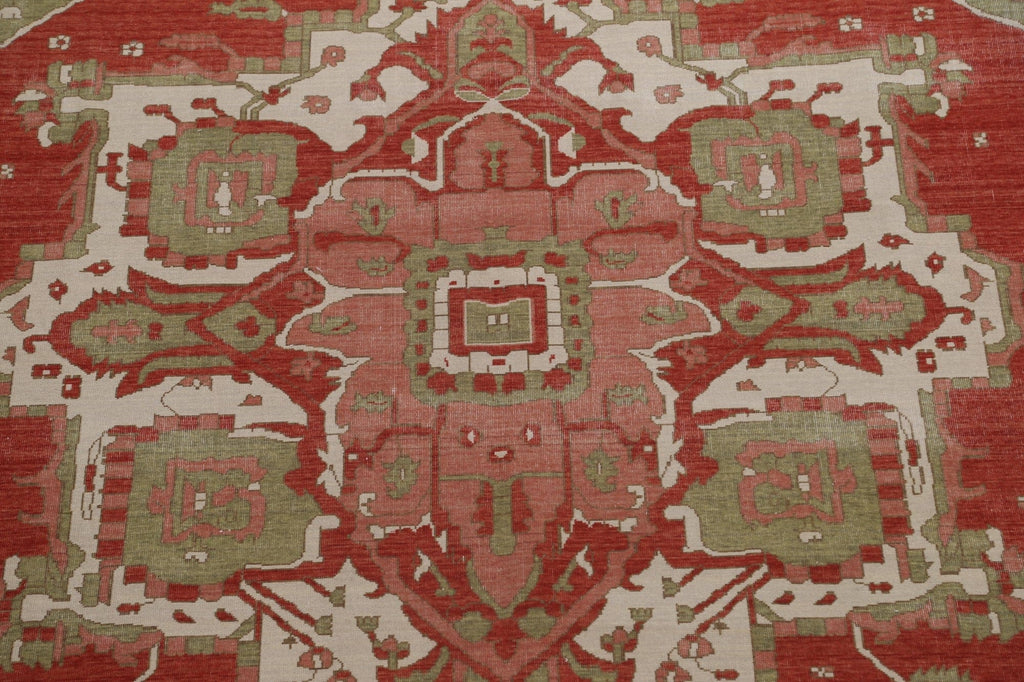 Hand-Knotted Heriz Serapi Turkish Area Rug 10x13