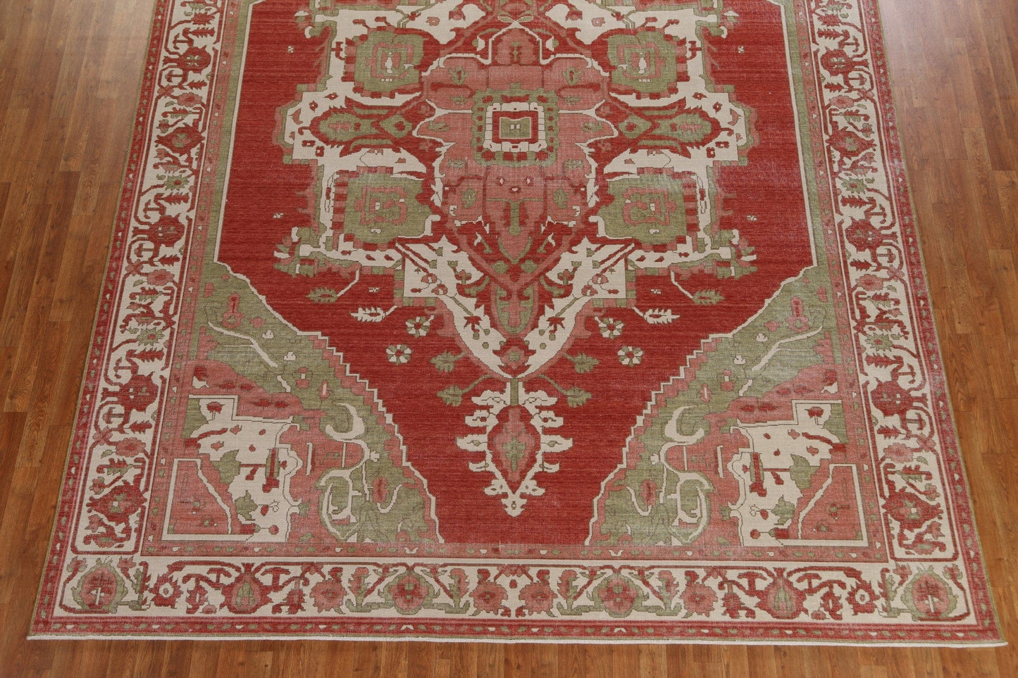 Hand-Knotted Heriz Serapi Turkish Area Rug 10x13