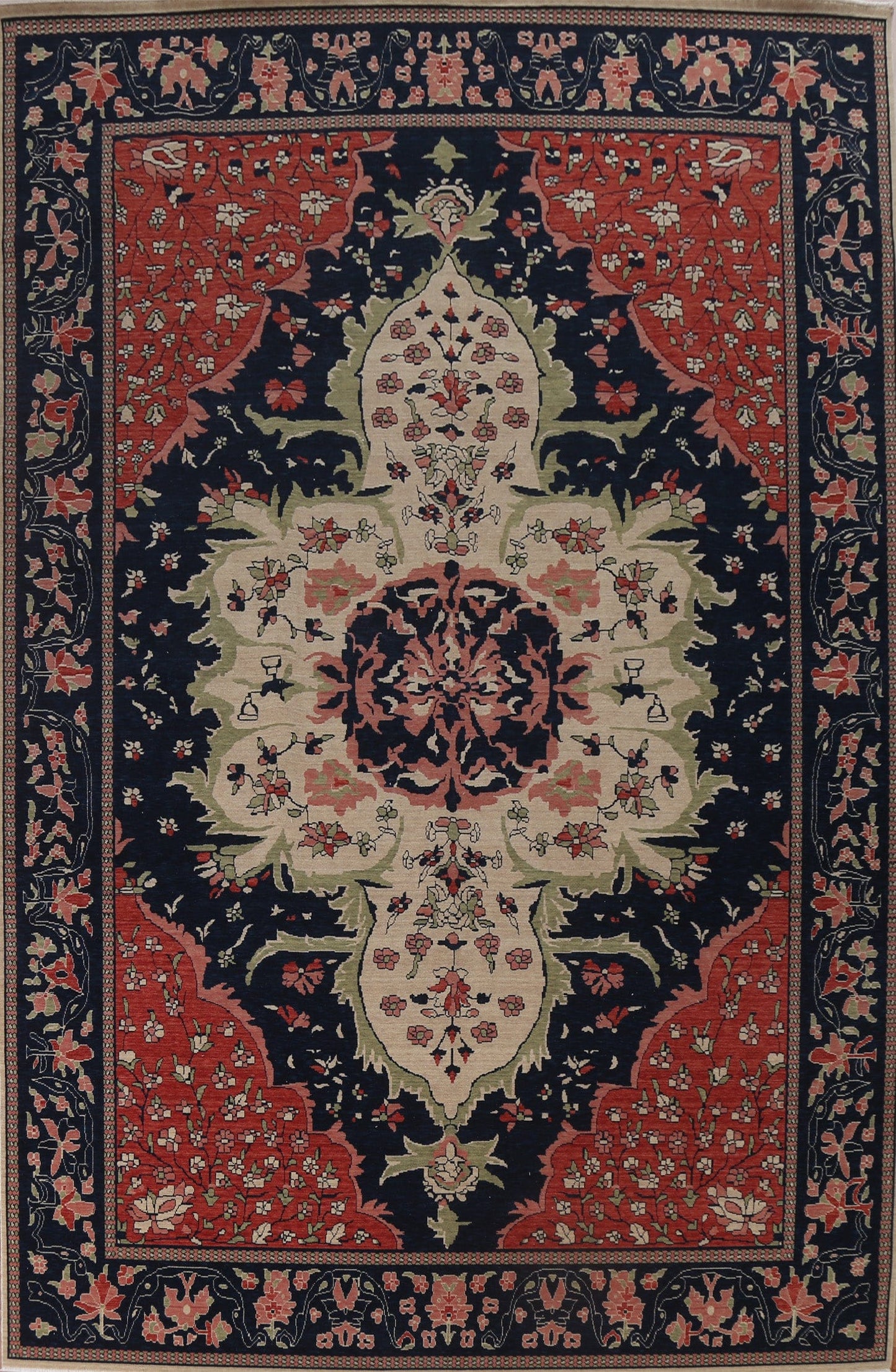 Floral Sarouk Farahan Turkish Wool Rug 10x13