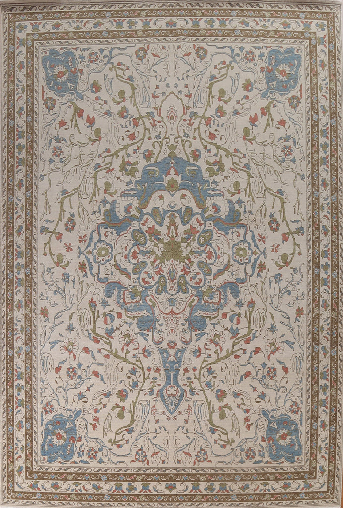 Hand-Knotted Oushak Wool Turkish Rug 10x13