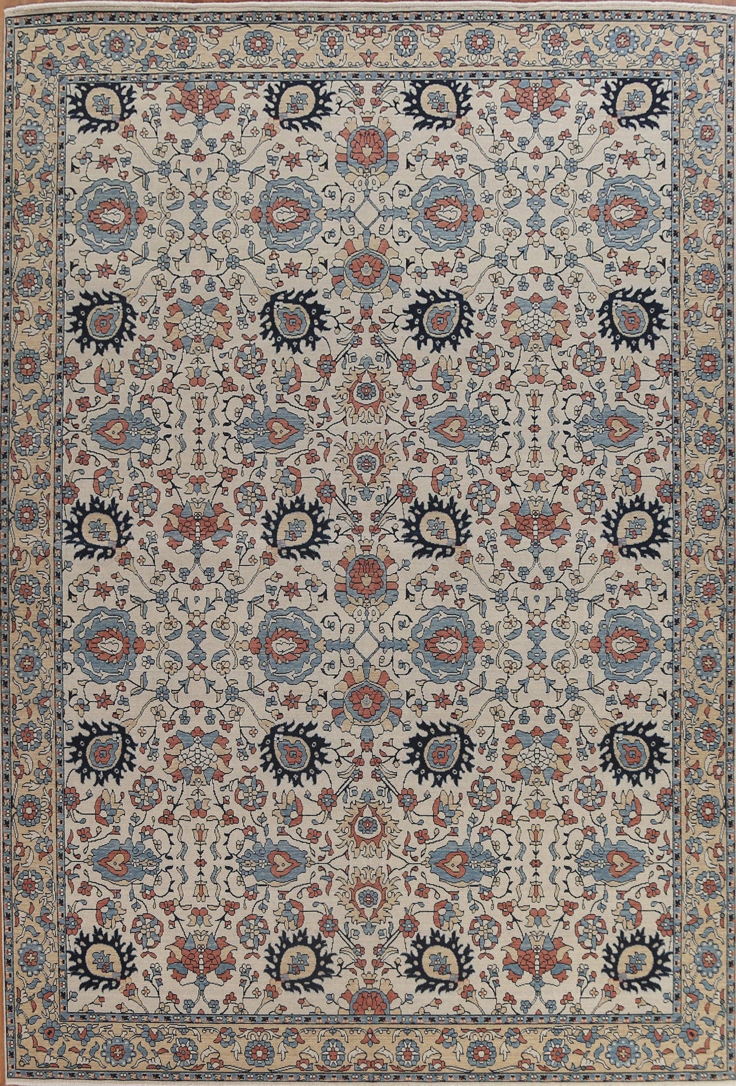 Wool Floral Heriz Serapi Turkish Area Rug 10x13