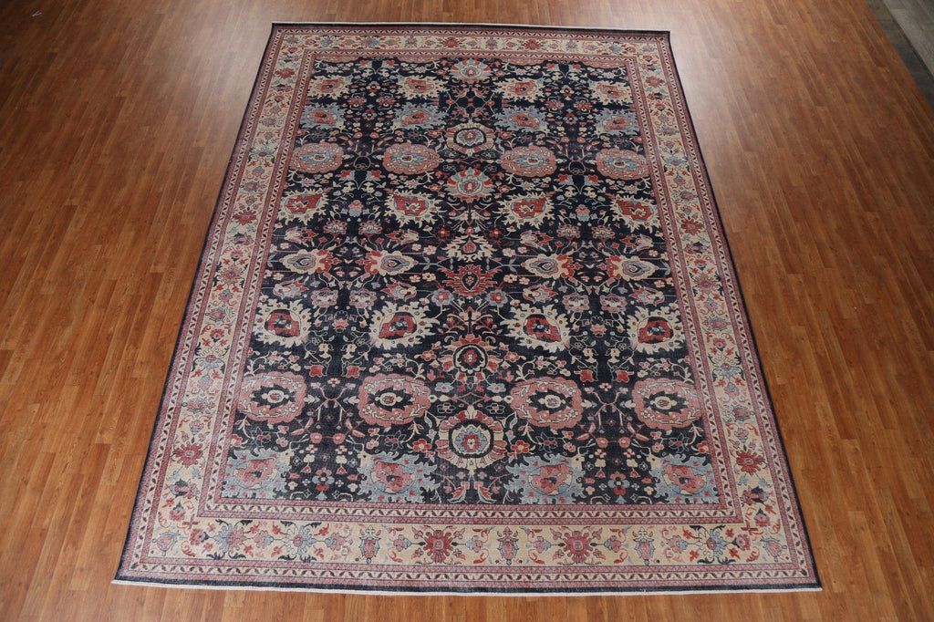 Navy Blue Sultanabad Ziegler Handmade Turkish Rug 10x13