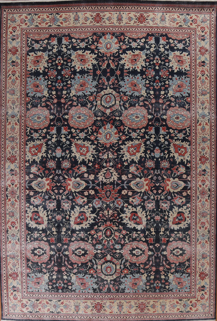 Navy Blue Sultanabad Ziegler Handmade Turkish Rug 10x13