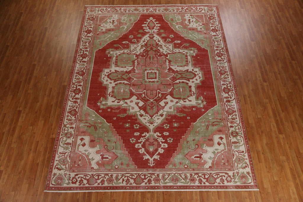 Red Heriz Serapi Handmade Turkish Rug 10x13