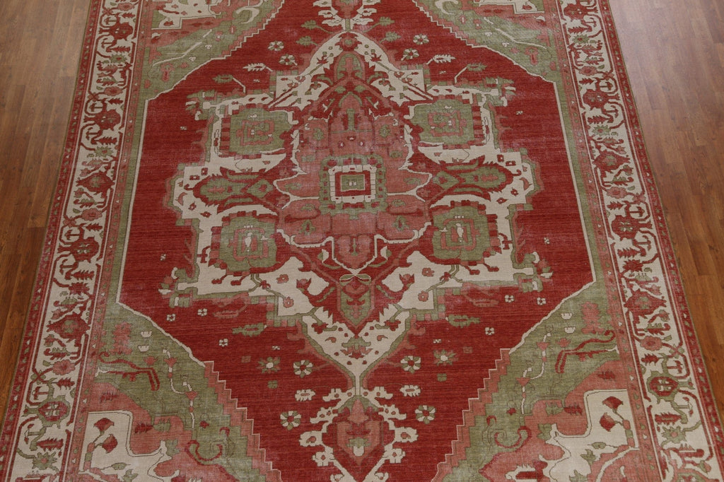 Red Heriz Serapi Handmade Turkish Rug 10x13