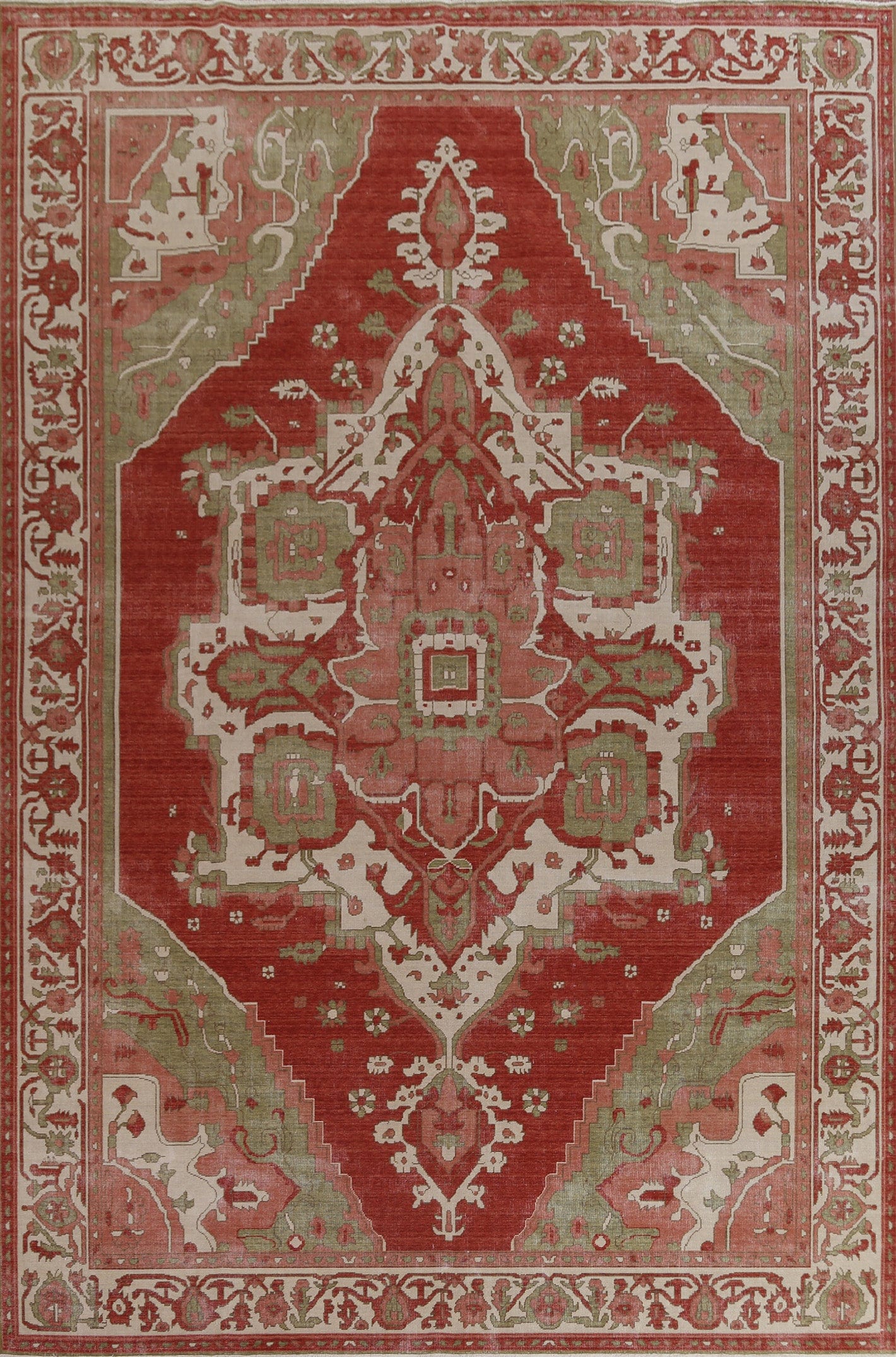 Red Heriz Serapi Handmade Turkish Rug 10x13